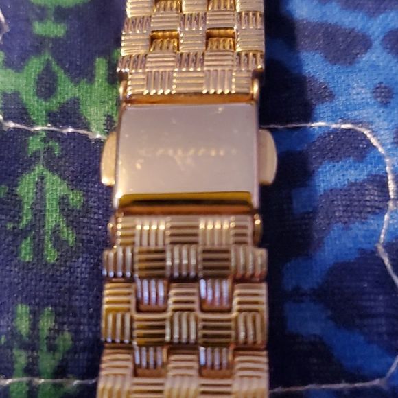 Tavan Wicker Woven Look Gold Tone Women's Watch‎ Diamond Numerals 3766-191 - Picture 5 of 8